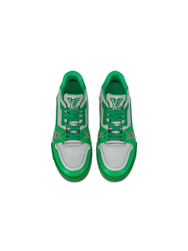 Кроссовки trainer sneakers 'green grey' Louis Vuitton — изображение 2 из 4, серый/зеленый