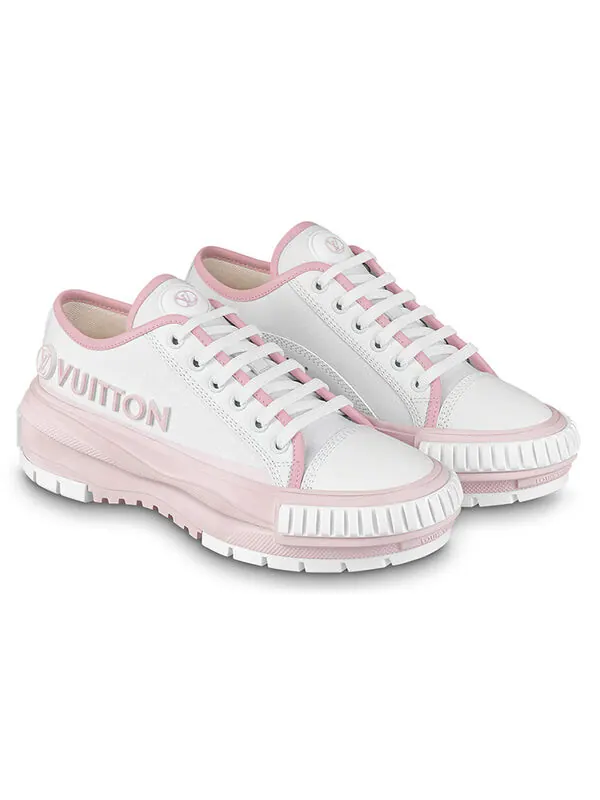 Кроссовки squad sneakers 'white pink' Louis Vuitton — изображение 2 из 3, белый/розовый