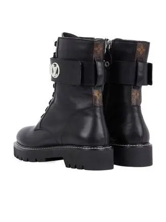 Кроссовки territory flat ranger boots 'black with silver logo' Louis Vuitton — изображение 2 из 3, черный/серебристый