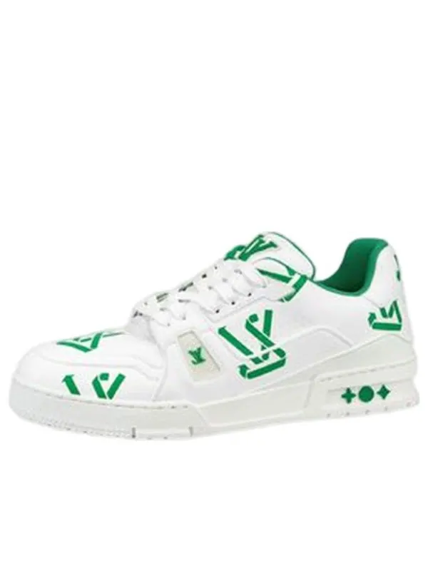 Кроссовки lv trainer sneakers 'white green' Louis Vuitton — изображение 1 из 4, белый/зеленый