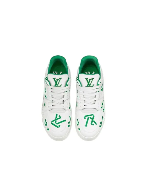 Кроссовки lv trainer sneakers 'white green' Louis Vuitton — изображение 2 из 4, белый/зеленый