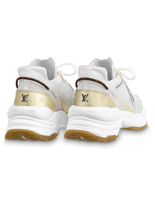 Кроссовки lv run 55 trainers 'white gold' Louis Vuitton — изображение 3 из 3, белый/золотистый