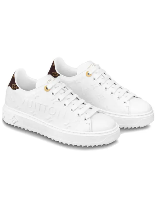 Кроссовки time out trainers 'white logo with monogram' Louis Vuitton — изображение 2 из 3, белый/коричневый
