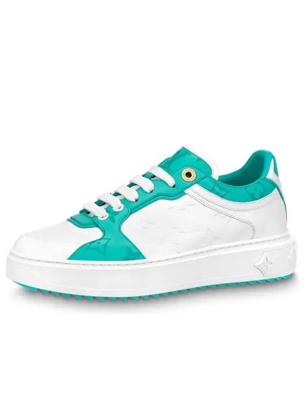 Кроссовки time out sneakers 'white and teal monogram' Louis Vuitton — изображение 1 из 3, белый