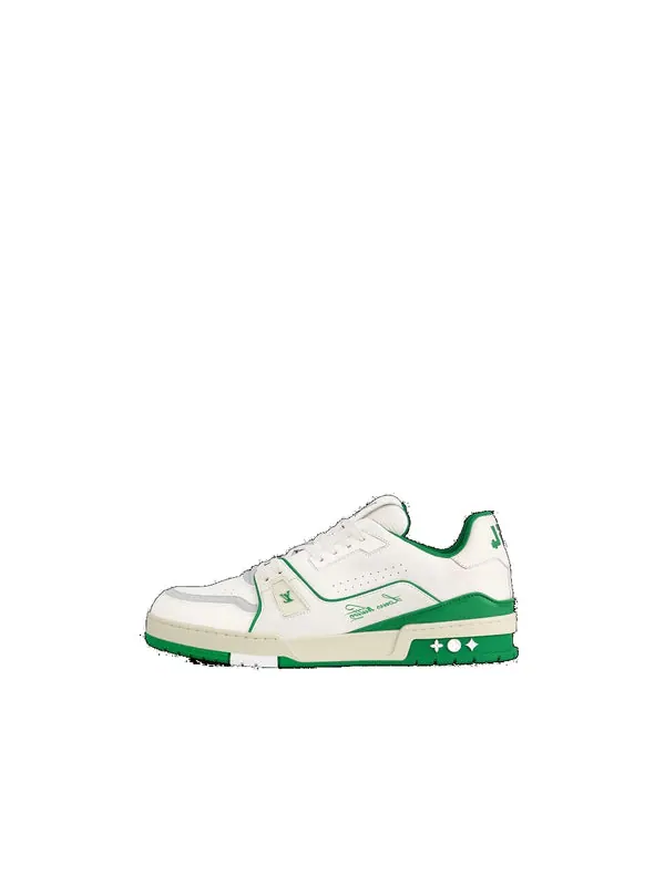 Кроссовки lv trainer sneakers 'white green' Louis Vuitton — изображение 1 из 4, белый/зеленый