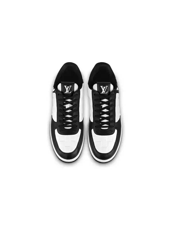 Кроссовки rivoli sneakers 'white plaid with black side logo' Louis Vuitton — изображение 3 из 4, белый/черный/золотистый