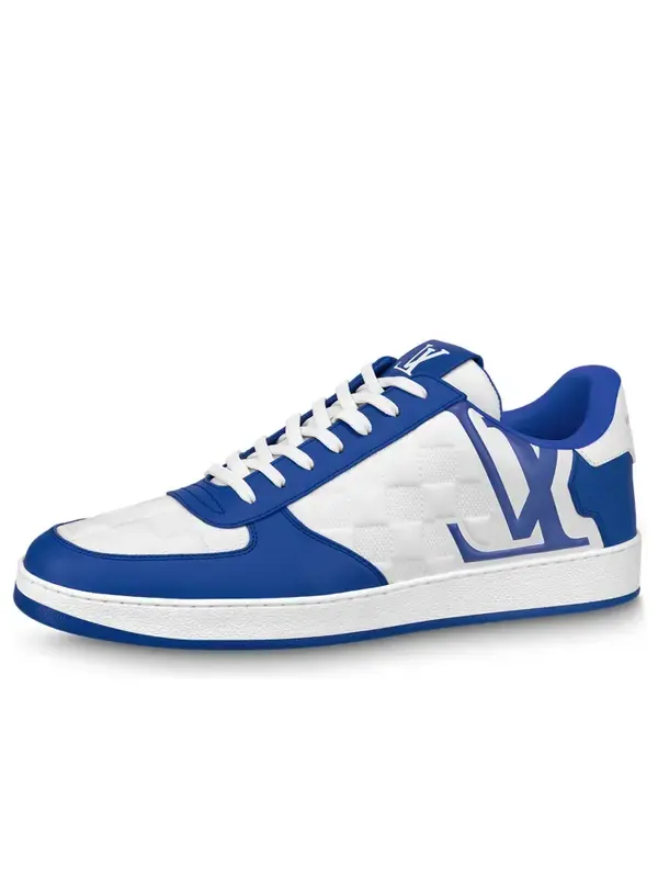 Кроссовки rivoli sneakers 'white plaid with blue side logo' Louis Vuitton — изображение 1 из 4, белый/синий