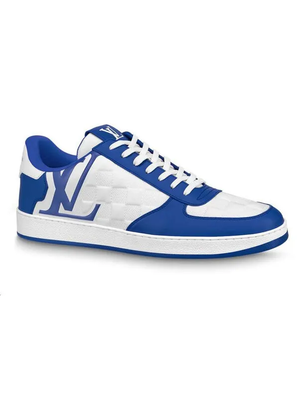 Кроссовки rivoli sneakers 'white plaid with blue side logo' Louis Vuitton — изображение 2 из 4, белый/синий