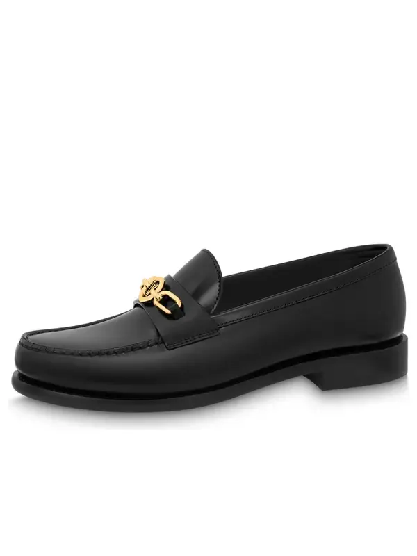 Кроссовки chess flat loafer shoes 'black' Louis Vuitton — изображение 1 из 4, черный/золотистый