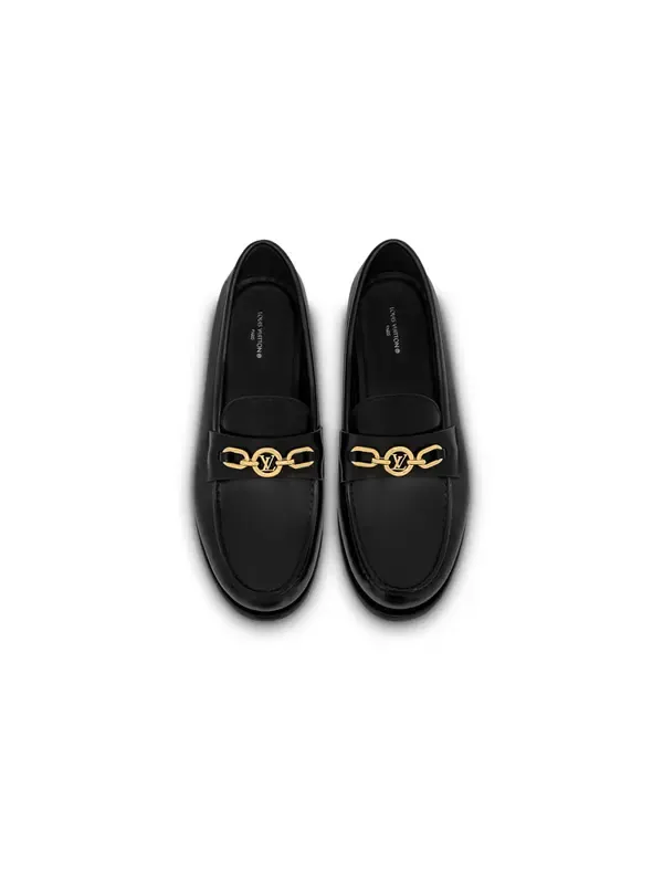 Кроссовки chess flat loafer shoes 'black' Louis Vuitton — изображение 3 из 4, черный/золотистый