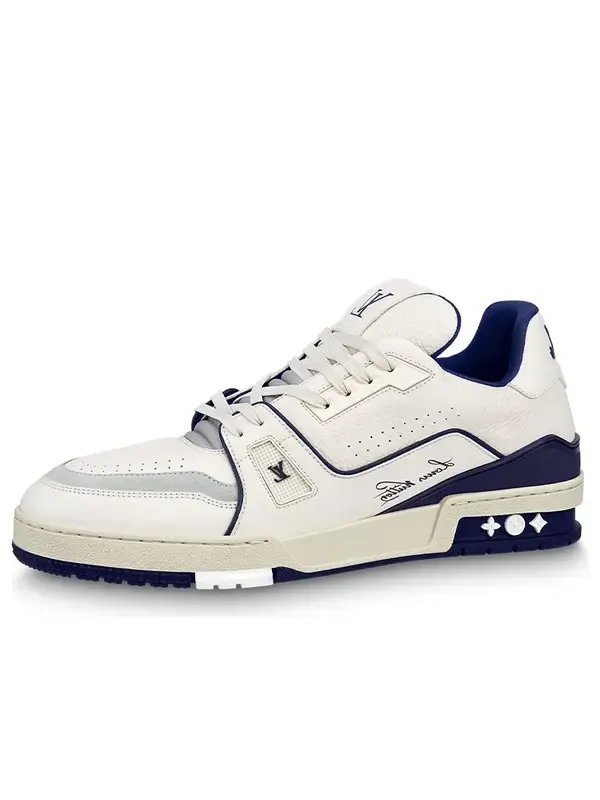 Кроссовки lv trainer sneakers 'white navy' Louis Vuitton — изображение 1 из 4, белый/темно-синий