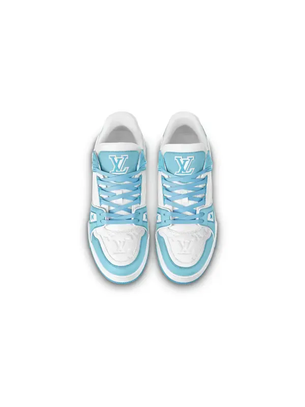 Кроссовки lv trainers 'white monogram blue' Louis Vuitton — изображение 2 из 4, белый/синий