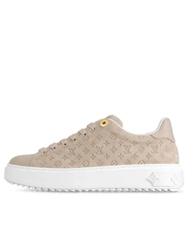 Кроссовки time out sneakers 'beige minimonogram' Louis Vuitton — изображение 1 из 4, бежевый/золотистый/белый