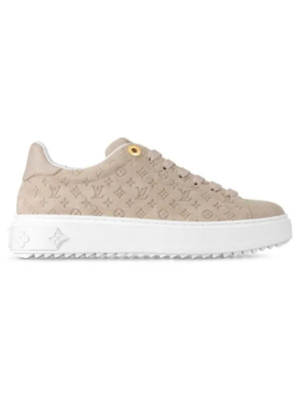 Кроссовки time out sneakers 'beige minimonogram' Louis Vuitton — изображение 2 из 4, бежевый/золотистый/белый