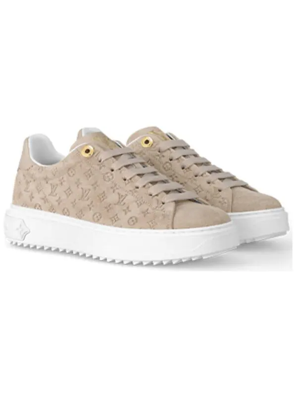 Кроссовки time out sneakers 'beige minimonogram' Louis Vuitton — изображение 3 из 4, бежевый/золотистый/белый