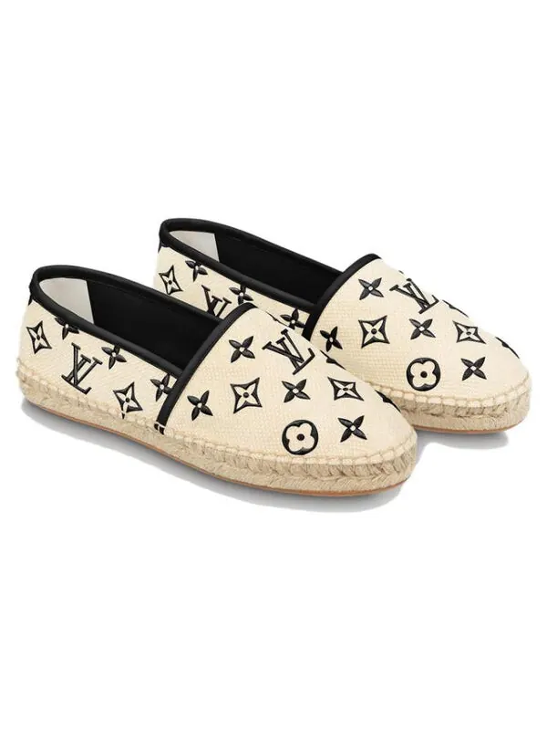 Кроссовки starboard flat espadrille shoes 'beige black monogram' Louis Vuitton — изображение 2 из 4, бежевый/черный