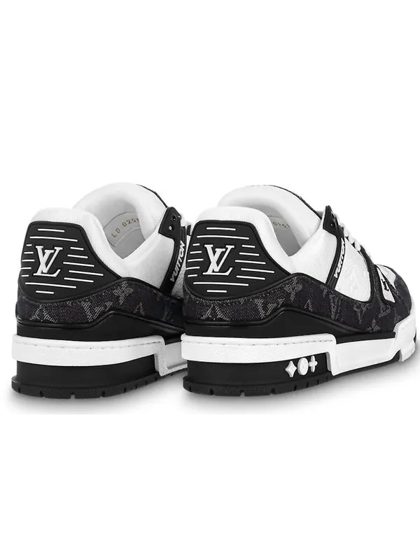 Кроссовки lv trainer sneaker 'black mesh monogram with white ' Louis Vuitton — изображение 4 из 4, черный/серый/белый