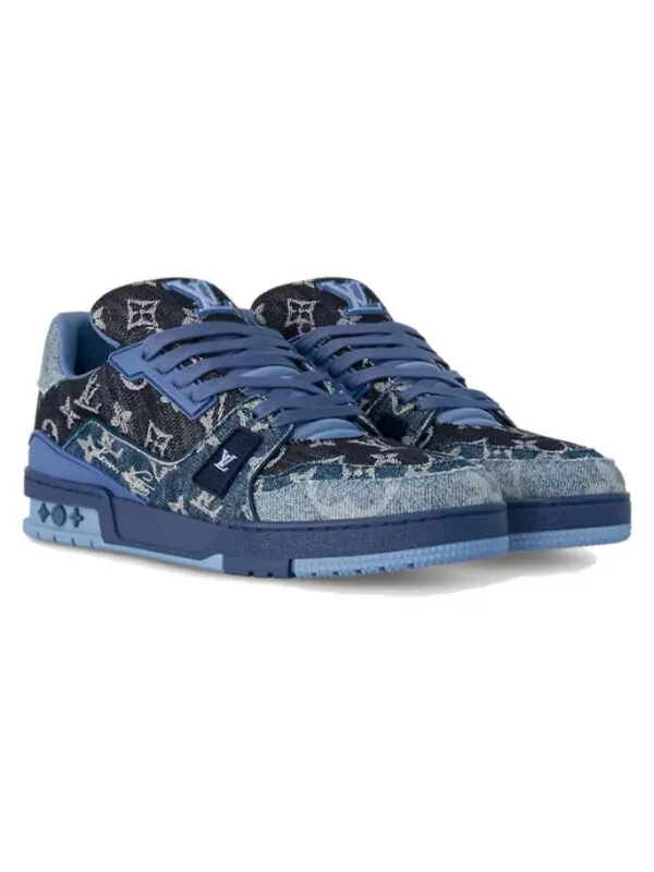 Кроссовки lv trainers 'blue black denim monogram' Louis Vuitton — изображение 3 из 4, синий/черный