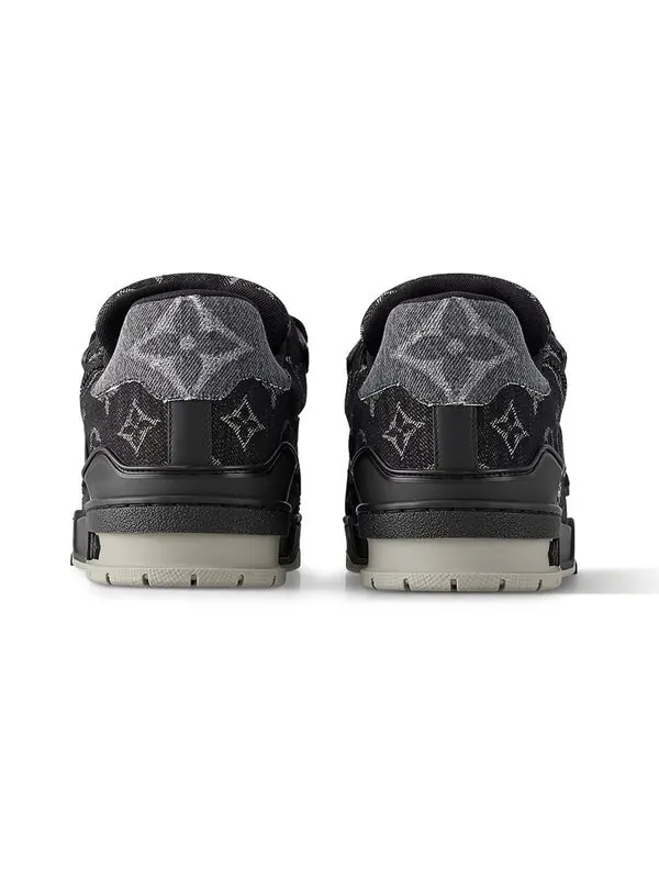Кроссовки lv trainer sneakers 'black grey denim monogram' Louis Vuitton — изображение 4 из 4, черный/серый/белый