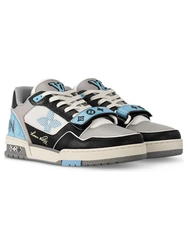Кроссовки lv trainer sneakers 'blue monogram black grey' Louis Vuitton — изображение 3 из 4