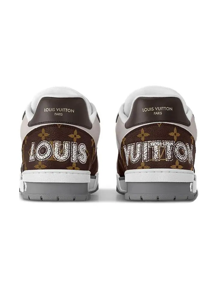 Кроссовки LOUIS VUITTON LV Trainer 'Moka Brown Monogram Flower' — изображение 4 из 6, коричневый