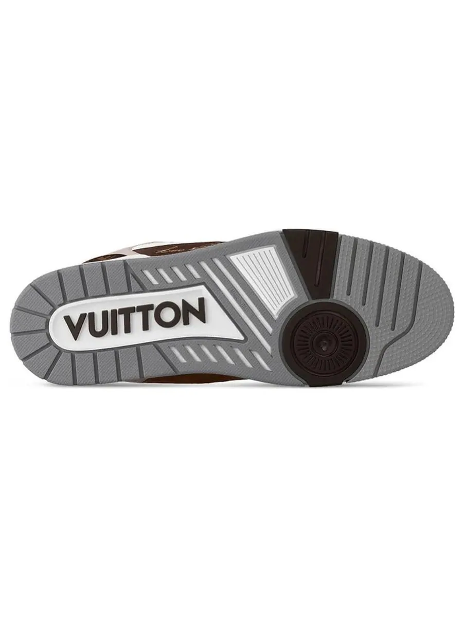 Кроссовки LOUIS VUITTON LV Trainer 'Moka Brown Monogram Flower' — изображение 5 из 6, коричневый