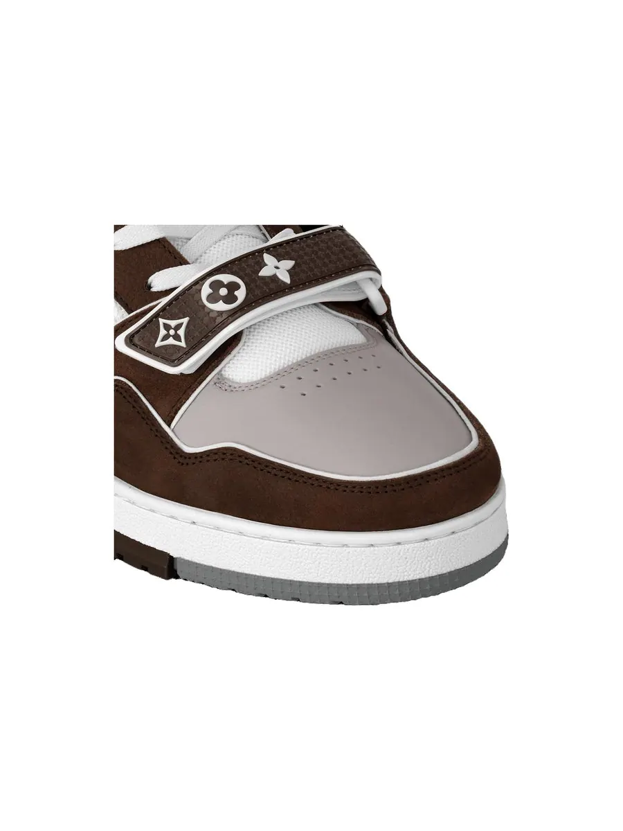 Кроссовки LOUIS VUITTON LV Trainer 'Moka Brown Monogram Flower' — изображение 6 из 6, коричневый