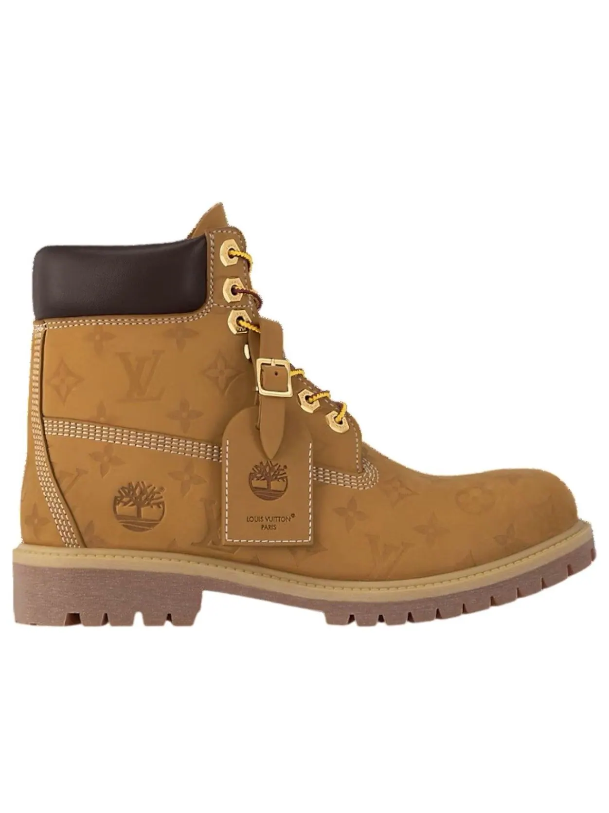 Ботильоны Louis Vuitton x Timberland 6 Inch 'Wheat Monogram', кожаные — изображение 2 из 4, коричневый