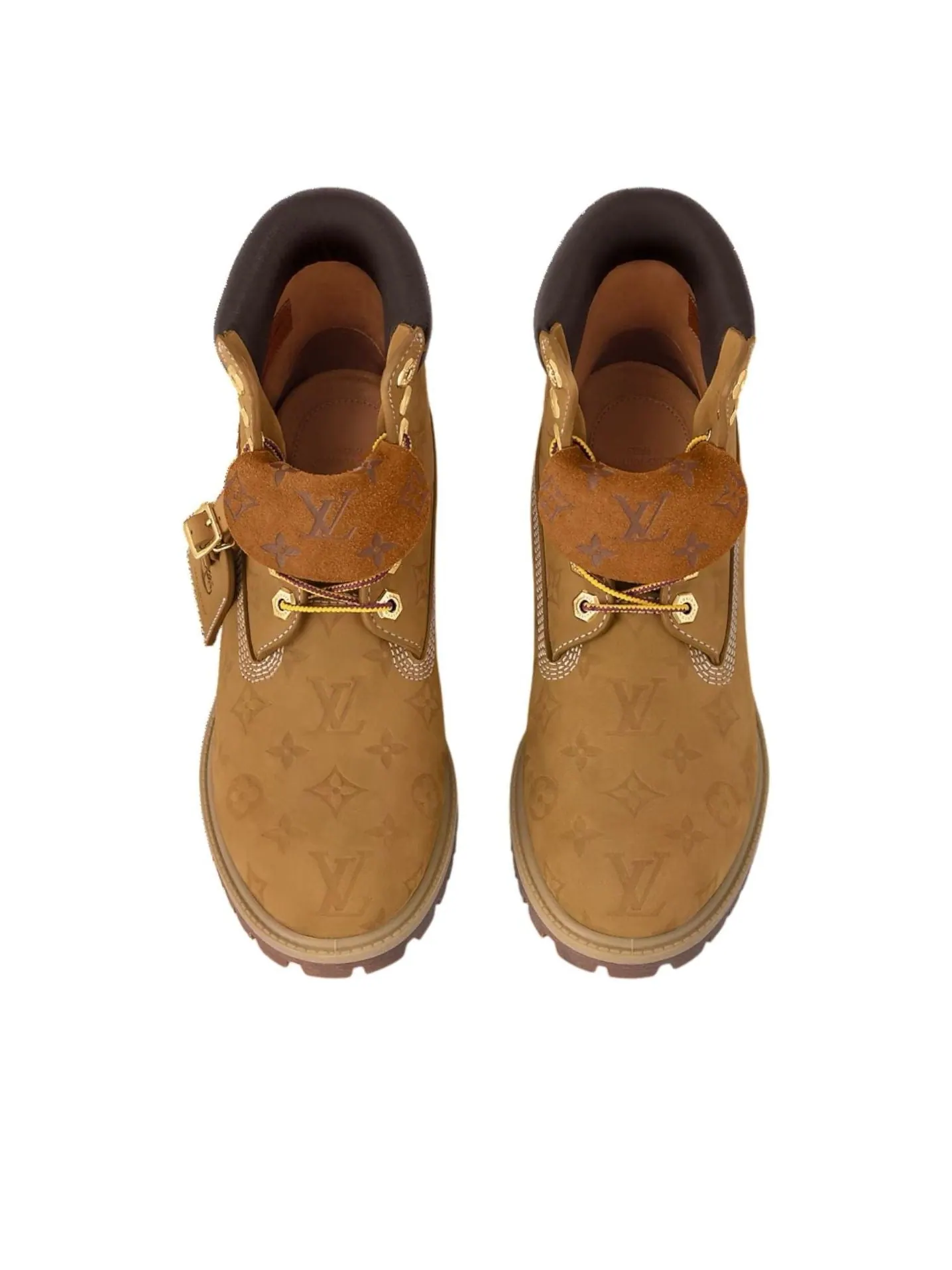 Ботильоны Louis Vuitton x Timberland 6 Inch 'Wheat Monogram', кожаные — изображение 3 из 4, коричневый