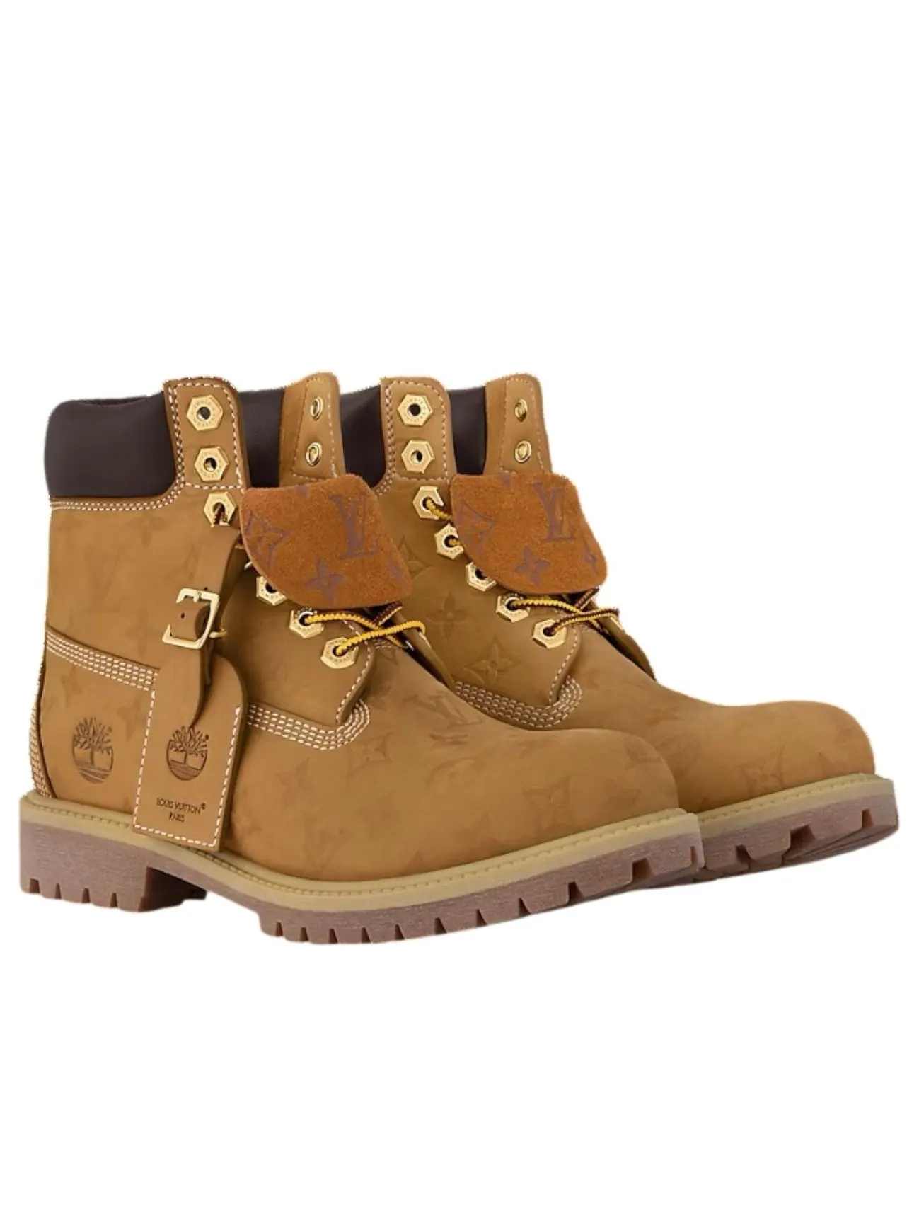 Ботильоны Louis Vuitton x Timberland 6 Inch 'Wheat Monogram', кожаные — изображение 4 из 4, коричневый