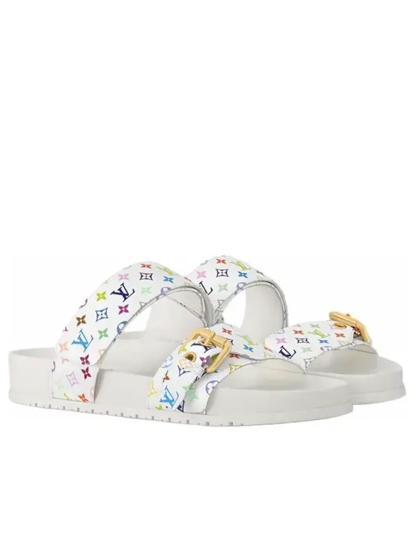Тапочки x takashi murakami bom dia slides Louis Vuitton — изображение 1 из 2, белый
