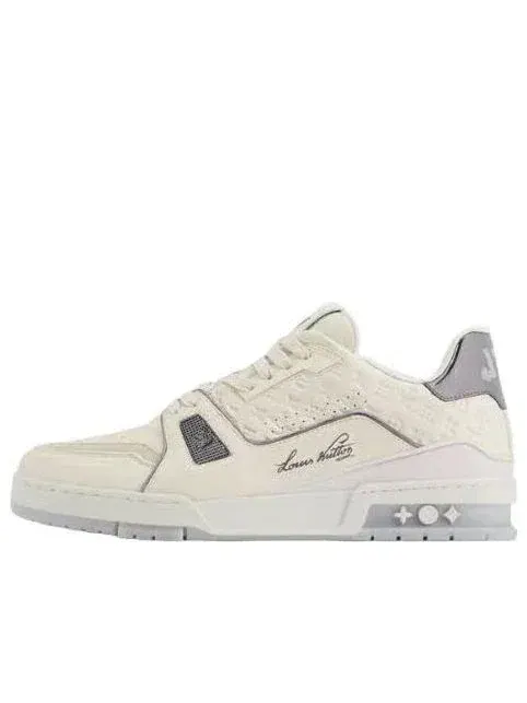 Мужские кроссовки с кожаным верхом Louis Vuitton Trainer — изображение 1 из 6, серый