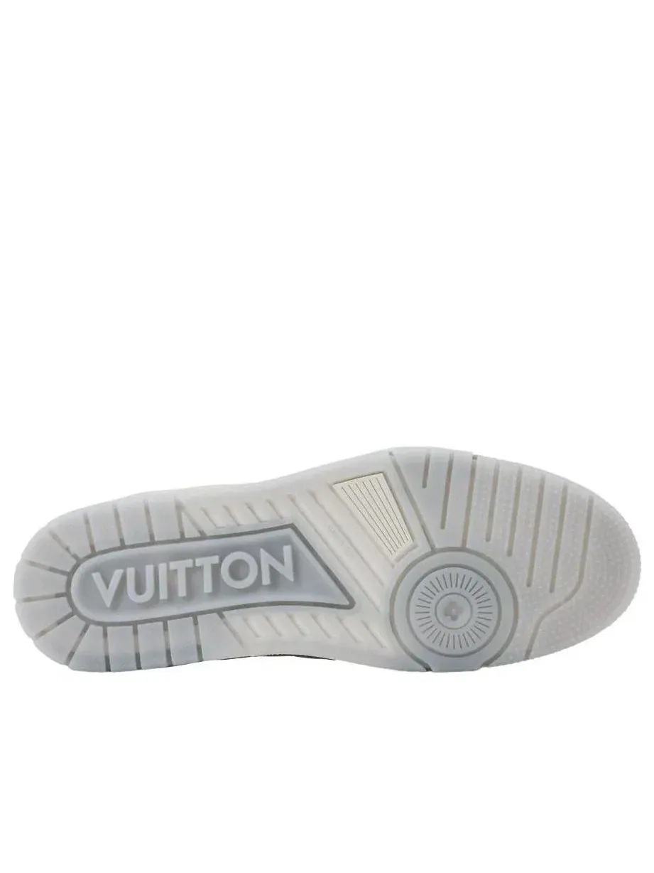 Мужские кроссовки с кожаным верхом Louis Vuitton Trainer — изображение 3 из 6, серый