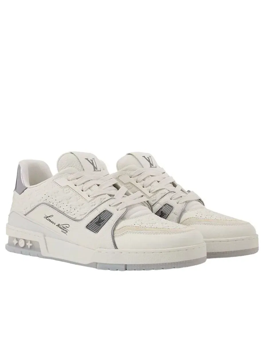Мужские кроссовки с кожаным верхом Louis Vuitton Trainer — изображение 4 из 6, серый