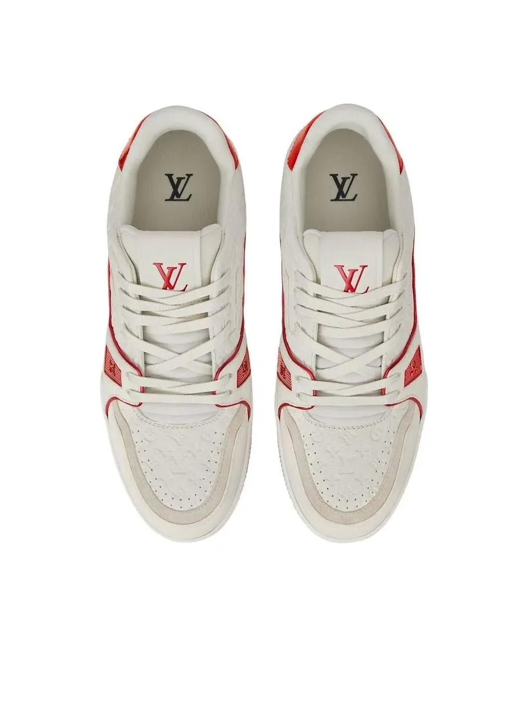 Мужские кроссовки из телячьей кожи с принтом Louis Vuitton Trainer — изображение 5 из 6, красный