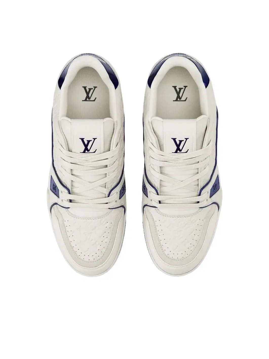 Мужские кроссовки с кожаным верхом Louis Vuitton Trainer 'Marine' — изображение 4 из 5, синий