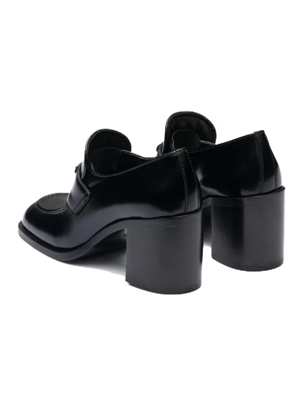 Кроссовки brushed leather high-heel loafers 'black' Prada — изображение 4 из 4, черный
