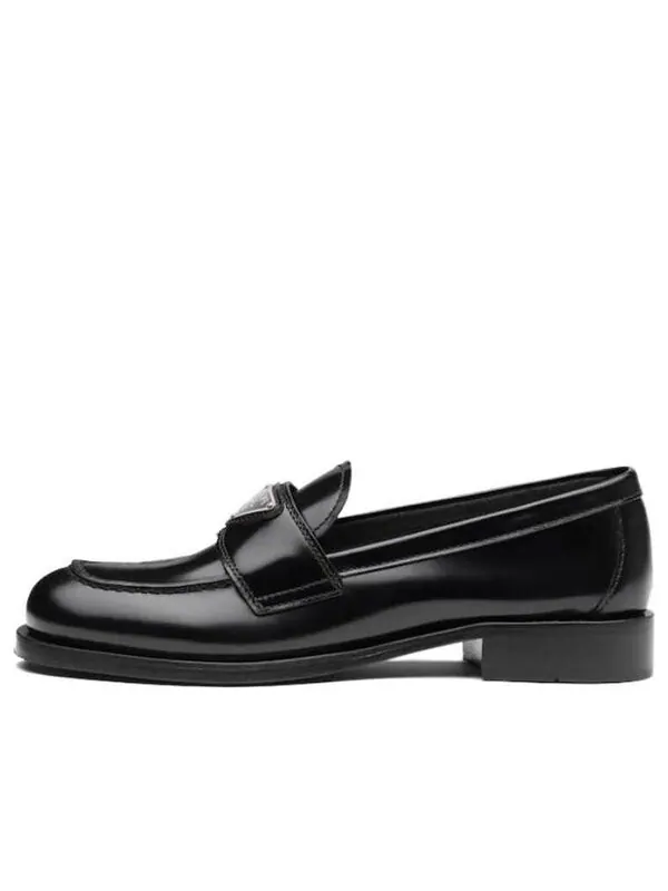 Кроссовки ss22 unlined brushed leather loafers 'black' Prada — изображение 1 из 4, черный