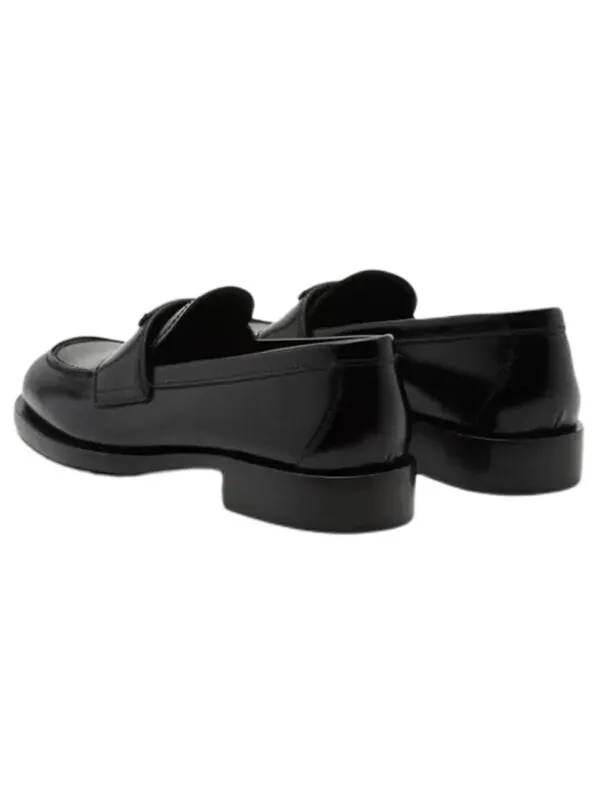 Кроссовки ss22 unlined brushed leather loafers 'black' Prada — изображение 4 из 4, черный