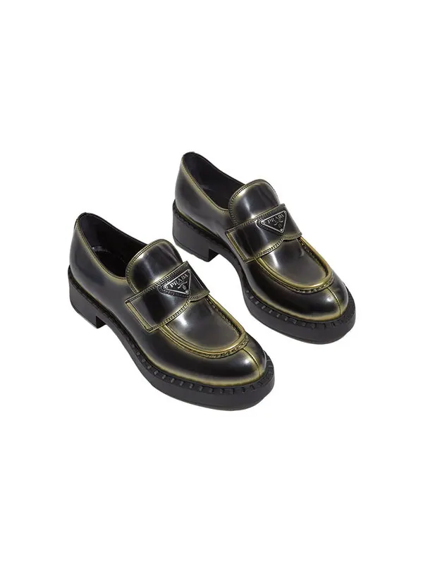 Кроссовки leather loafers 'black spray paint' Prada — изображение 2 из 4