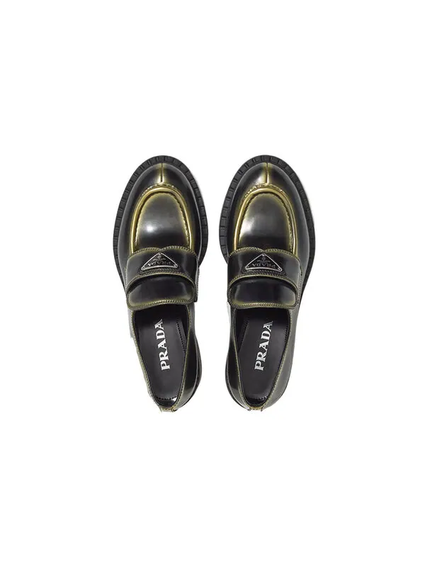 Кроссовки leather loafers 'black spray paint' Prada — изображение 3 из 4