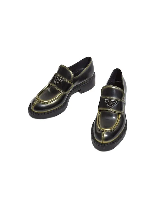 Кроссовки leather loafers 'black spray paint' Prada — изображение 4 из 4