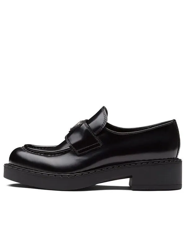 Кроссовки chocolate 50mm brushed leather loafer 'black' Prada — изображение 1 из 4, черный