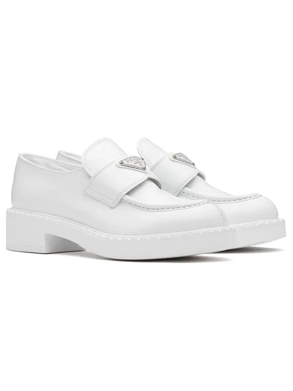 Кроссовки chocolate patent leather loafers 'white' Prada — изображение 3 из 4, белый