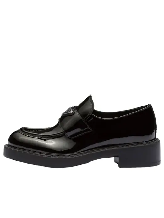 Кроссовки (WMNS) PRADA Chocolate 50mm Loafer 'Black Patent Leather' — изображение 1 из 4, черный