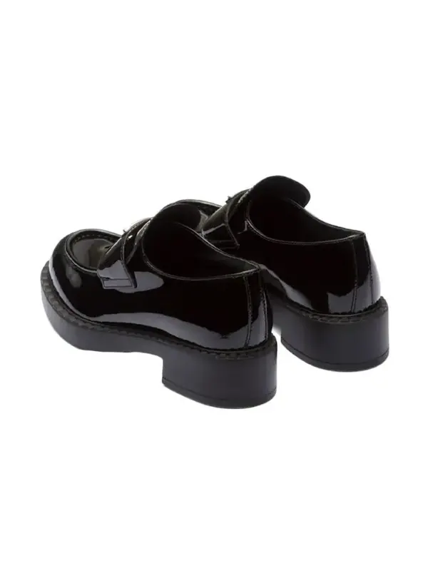 Кроссовки (WMNS) PRADA Chocolate 50mm Loafer 'Black Patent Leather' — изображение 4 из 4, черный