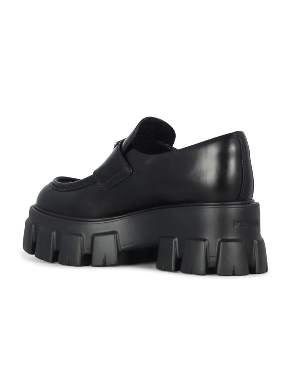 Кроссовки brushed leather monolith loafers 'black' Prada — изображение 4 из 4, черный