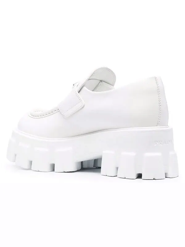 Кроссовки brushed leather monolith loafers 'white' Prada — изображение 4 из 4, белый