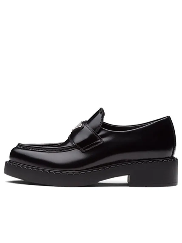 Кроссовки brushed leather pointy monolith loafers 'black' Prada — изображение 1 из 4, черный/серебристый