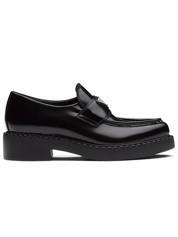 Кроссовки brushed leather pointy monolith loafers 'black' Prada — изображение 2 из 4, черный/серебристый